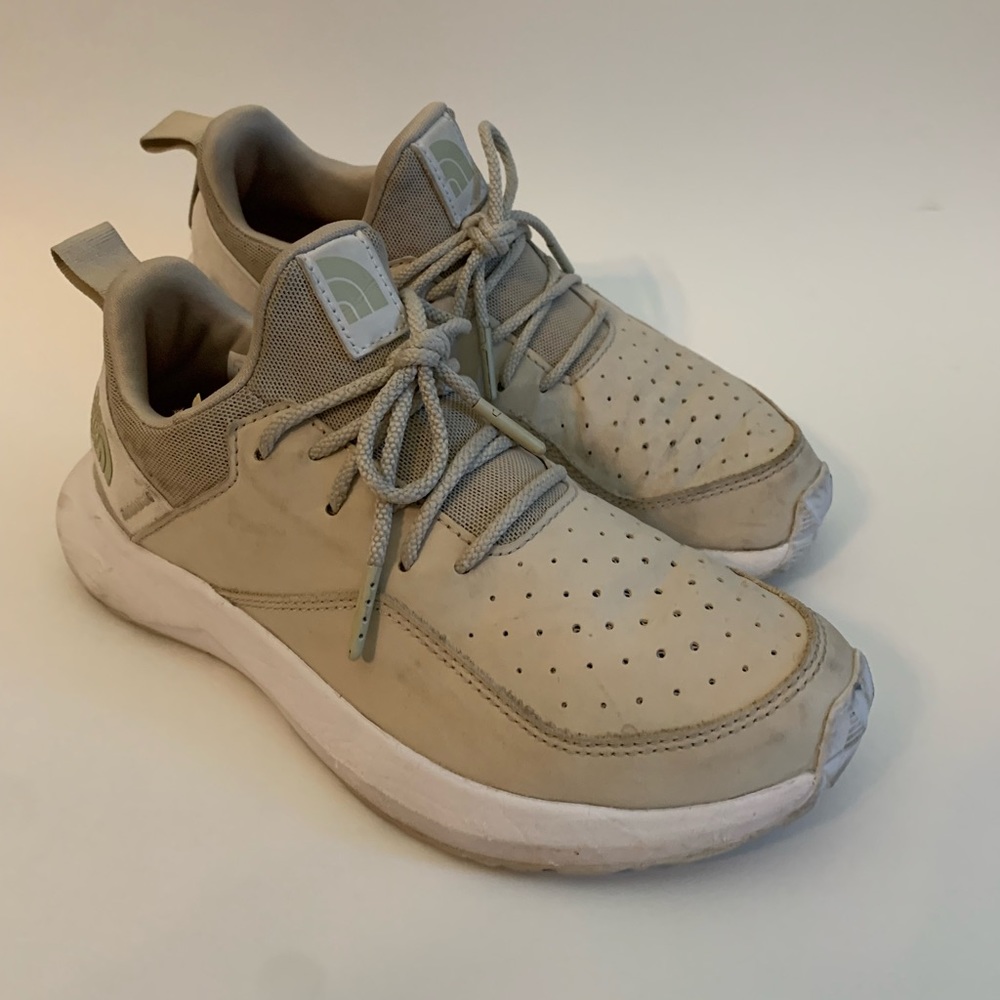 North Face high top shoes, beige women's size 6 (UK 4 EU 37)